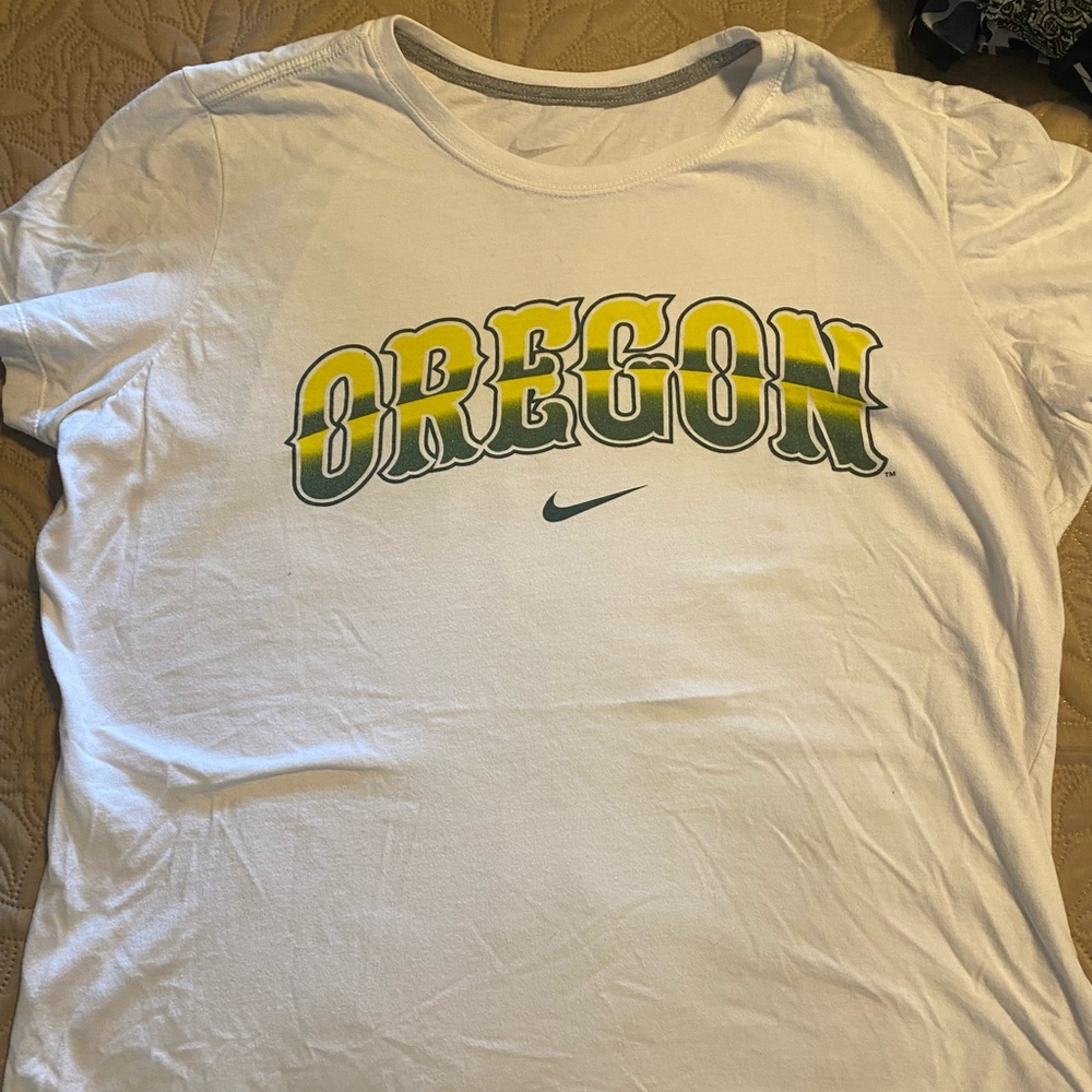 Nike White Tee with Gray Collar